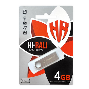 USB Флеш 4Gb Hi-Rali Shuttle Срібна (Silver) 145633 фото