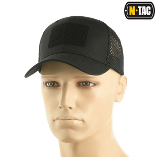 Бейсболка M-Tac з липучкою та сіткою Flex ріп-стоп L/XL (40570002-58) Чорна (Black) 217477 фото