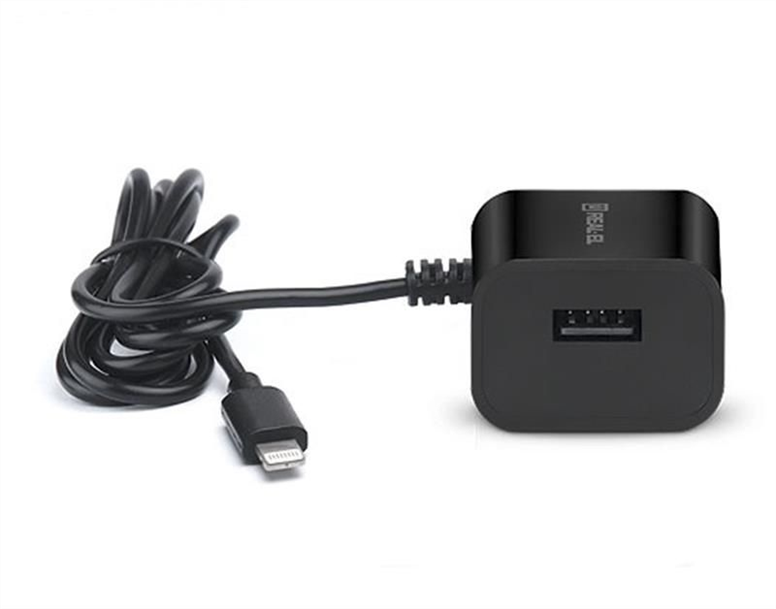 Зарядний пристрій REAL-EL CH-217 (USB, 2.1A) + кабель Lightning Чорний (Black) 165793 фото