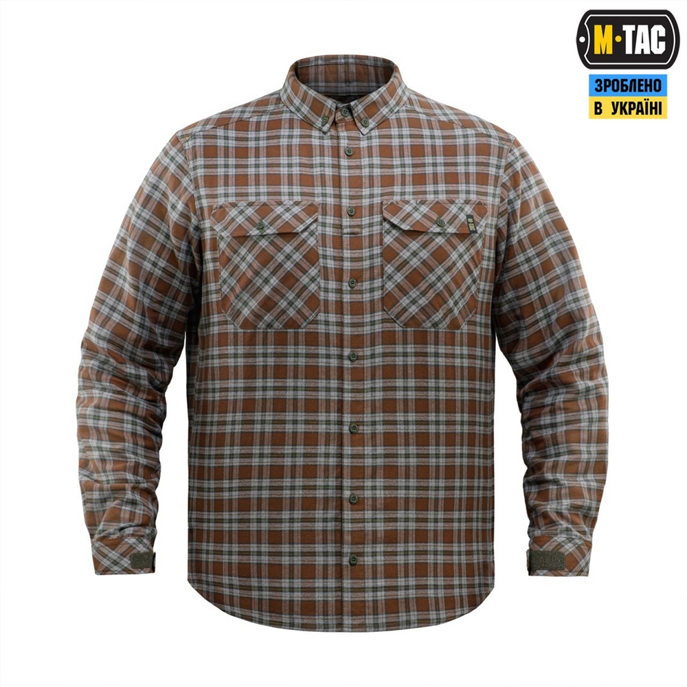 Сорочка M-Tac Lumberjack Cotton Shirt Коричнева Сіра (Brown Grey) (XL/R) 233234 фото