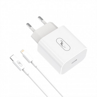 Зарядний пристрій SkyDolphin SC38T (USB TYPE-Cx2.4A) (MZP-000182) + кабель Lightning Білий (White) 165833 фото