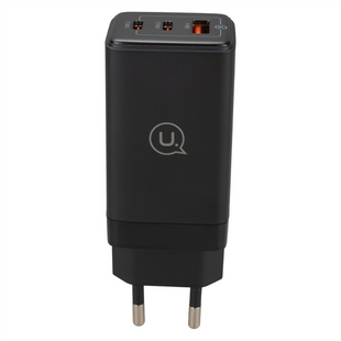 Зарядний пристрій Usams US-CC180 (2 USB-C + 1 USB) QC&PD3.0 65W Чорний (Black) 138547 фото