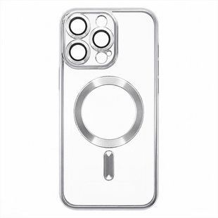 Чохол накладка для iPhone 16 Pro BeCover TPU Chrome Case MagSafe Срібна (Silver) 178602 фото