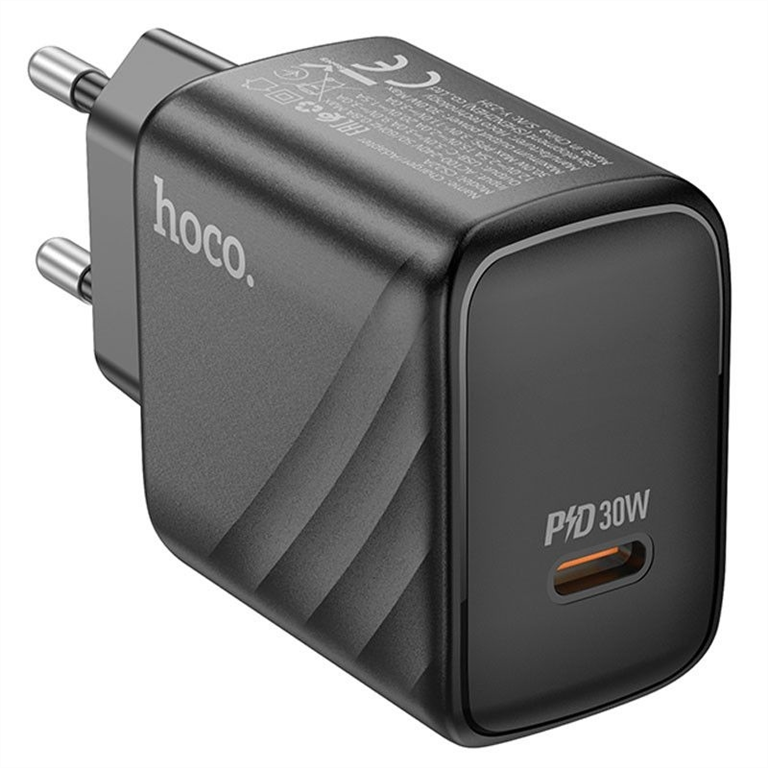 Зарядний пристрій Hoco CS22A Value PD30W (1USB-C) + кабель Type-C to Lightning Чорний (Black) 166206 фото