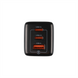 Зарядний пристрій Usams US-CC180 (2 USB-C + 1 USB) QC&PD3.0 65W Чорний (Black) 138547 фото 4