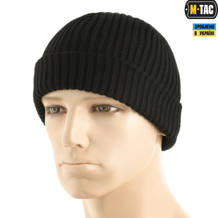 Шапка M-Tac в'язана 100% акрил S/M Чорна (Black) 221578 фото