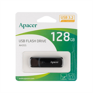 USB Флеш Apacer AH355 128Gb (USB 3.0) Чорна (Black) 111590 фото