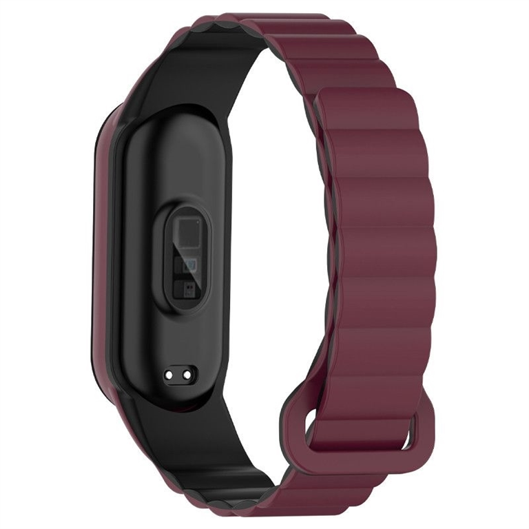 Ремінець для годинника Xiaomi Mi Band 7/6/5/4/3 Dual-color Magnetic Фіолетовий Чорний (Plum Black) 164804 фото