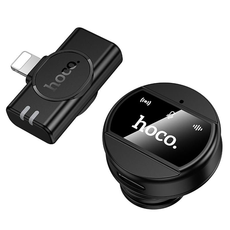Мікрофон петличний бездротовий Hoco L21 Charm Lightning Чорний (Black) 215672 фото