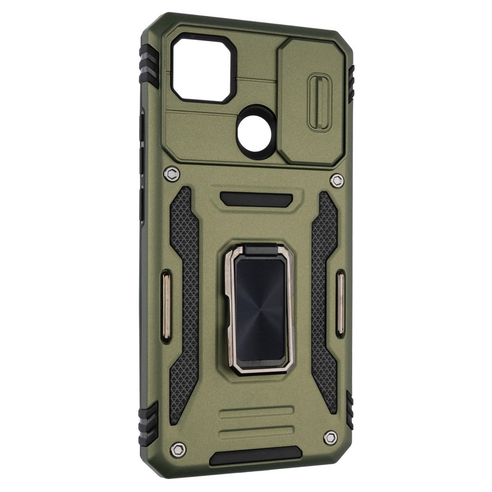 Чохол накладка для Xiaomi Redmi 9C/10A Camshield Army Ring Зелена (Green) 111702 фото