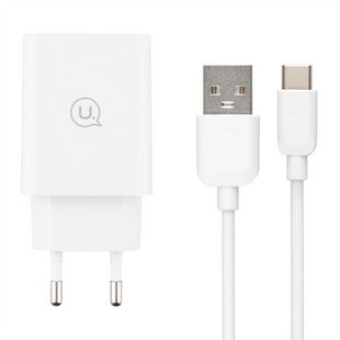 Зарядний пристрій Usams CC083 (USB) QC3.0 18A + кабель Lightning Білий (White) 138540 фото