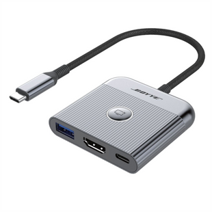 Type-C хаб Boyye UC-321 USB Type-C 3-в-1 Сірий (Grey) 189408 фото