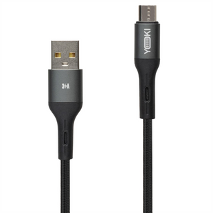 USB кабель Yoki LED YK-LE17 Micro-USB 3A 1.2м Чорний (Black) 146634 фото