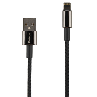 USB кабель Baseus Tungsten Gold Fast Charging 2.4A 2м Lightning Чорний (Black) 115475 фото