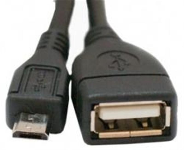 OTG кабель Atcom USB - micro USB V 2.0 (F/M) 0.1m Чорний (Black) 170442 фото