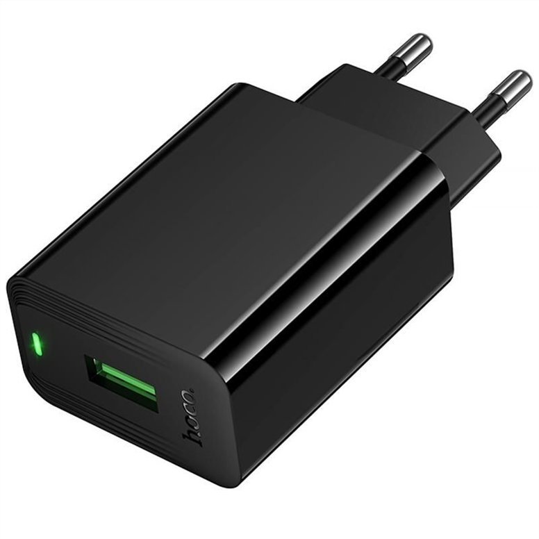 Зарядний пристрій Hoco CS92A Leader 18W+QC3.0 (1USB-A) Чорний (Black) 248986 фото