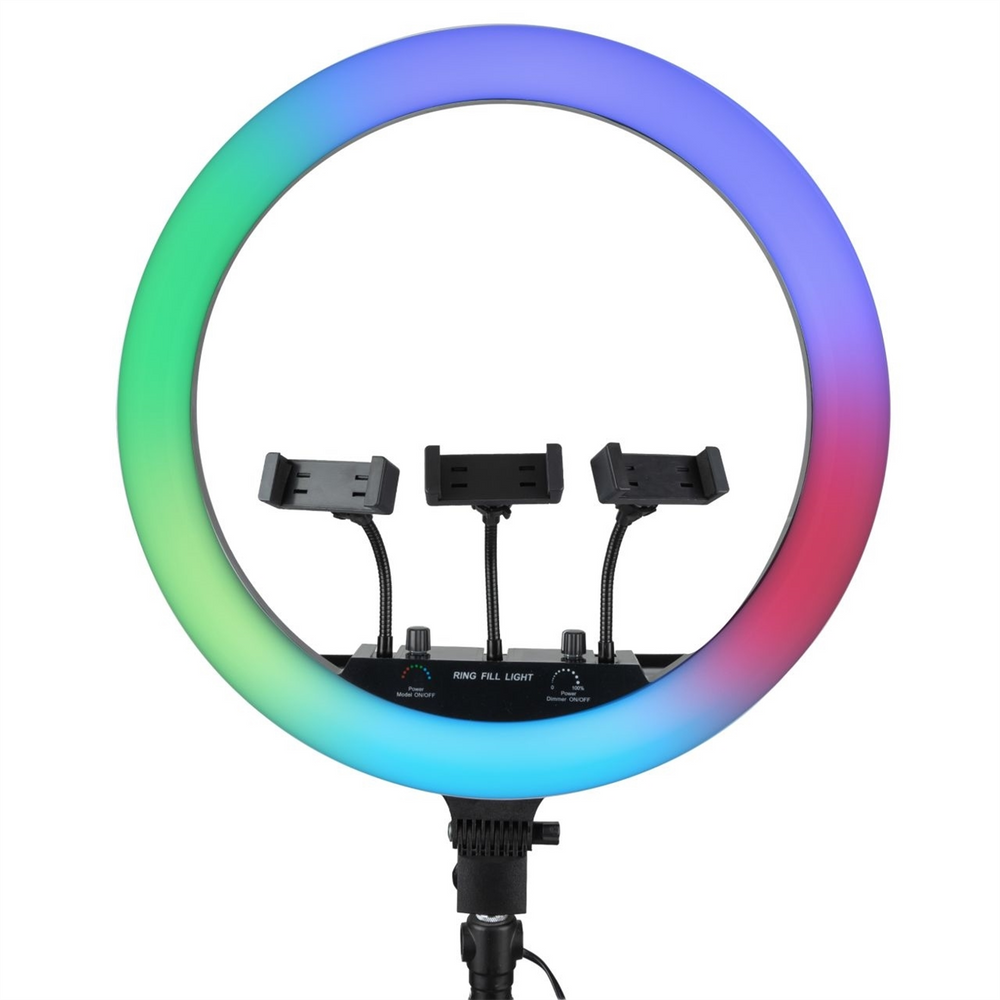 Кільцева світлодіодна лампа RGB LED MJ-18 Чорна (Black) 133835 фото