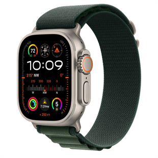 Смарт-годинник Apple Watch Ultra 2 GPS + Cellular 49mm Natural Titanium Case with Dark Green Alpine Loop - (MXMV3) 199034 фото
