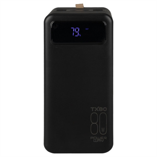 PowerBank 80000 mAh PowerWay TX80 LCD Чорний (Black) 104682 фото