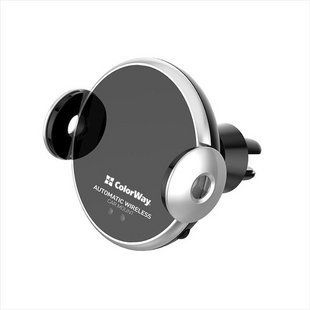 Автотримач ColorWay AutoSense Car Wireless Charger 2 з бездротовою зарядкою Чорний (Black) 165162 фото