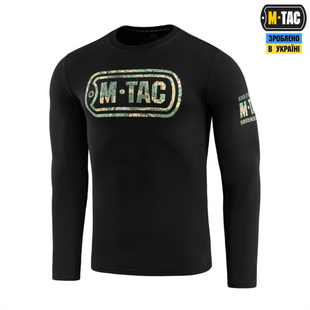Футболка M-Tac Logo з довгим рукавом Чорна (Black) (XS) 234790 фото