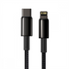USB кабель Baseus Tungsten Gold Lightning 2.4A 1м Чорний (Black) 94616 фото 1
