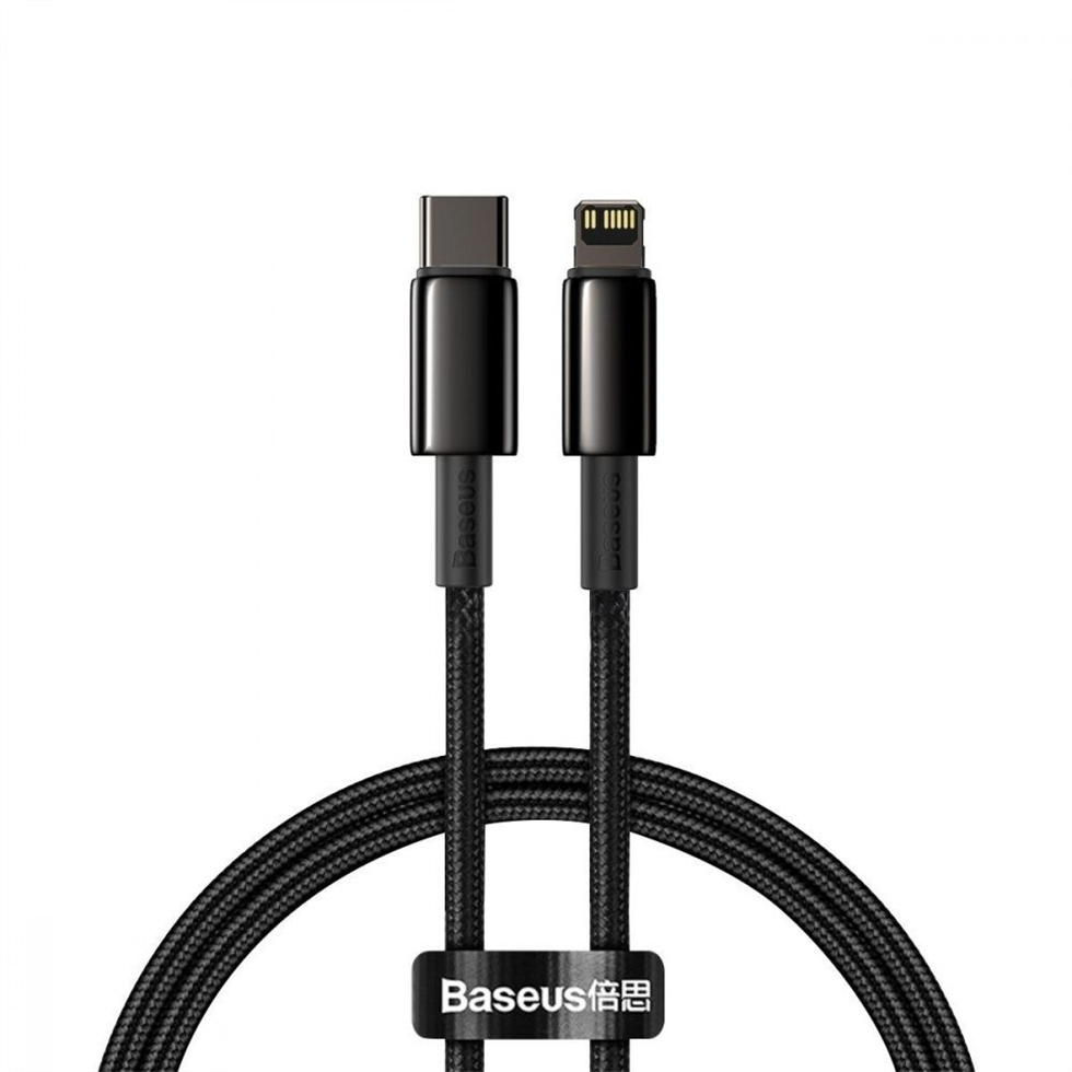 USB кабель Baseus Tungsten Gold Lightning 2.4A 1м Чорний (Black) 94616 фото