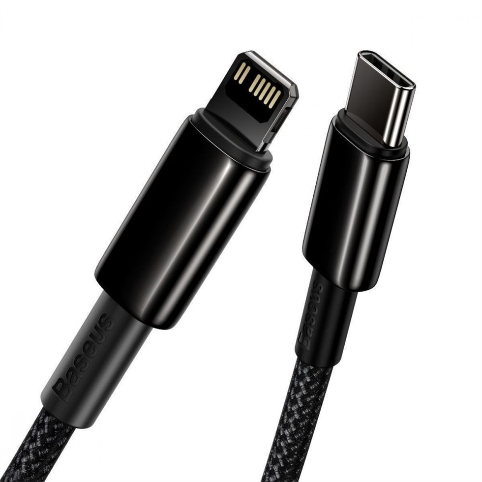USB кабель Baseus Tungsten Gold Lightning 2.4A 1м Чорний (Black) 94616 фото