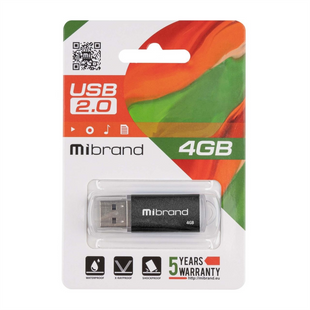 USB Флеш Mibrand Cougar (USB 2.0) 4Gb Чорна (Black) 108878 фото