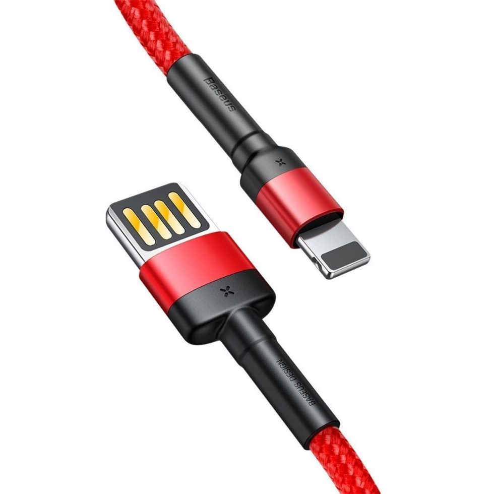 USB кабель Baseus Cafule Lightning Special Edition 2.4A (1м) Червоний Чорний (Red Black) 168207 фото