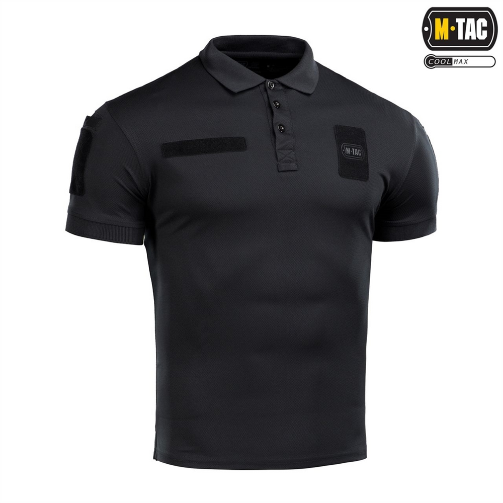 Поло M-Tac Elite Tactical Coolmax Чорне (Black) (M) 232165 фото