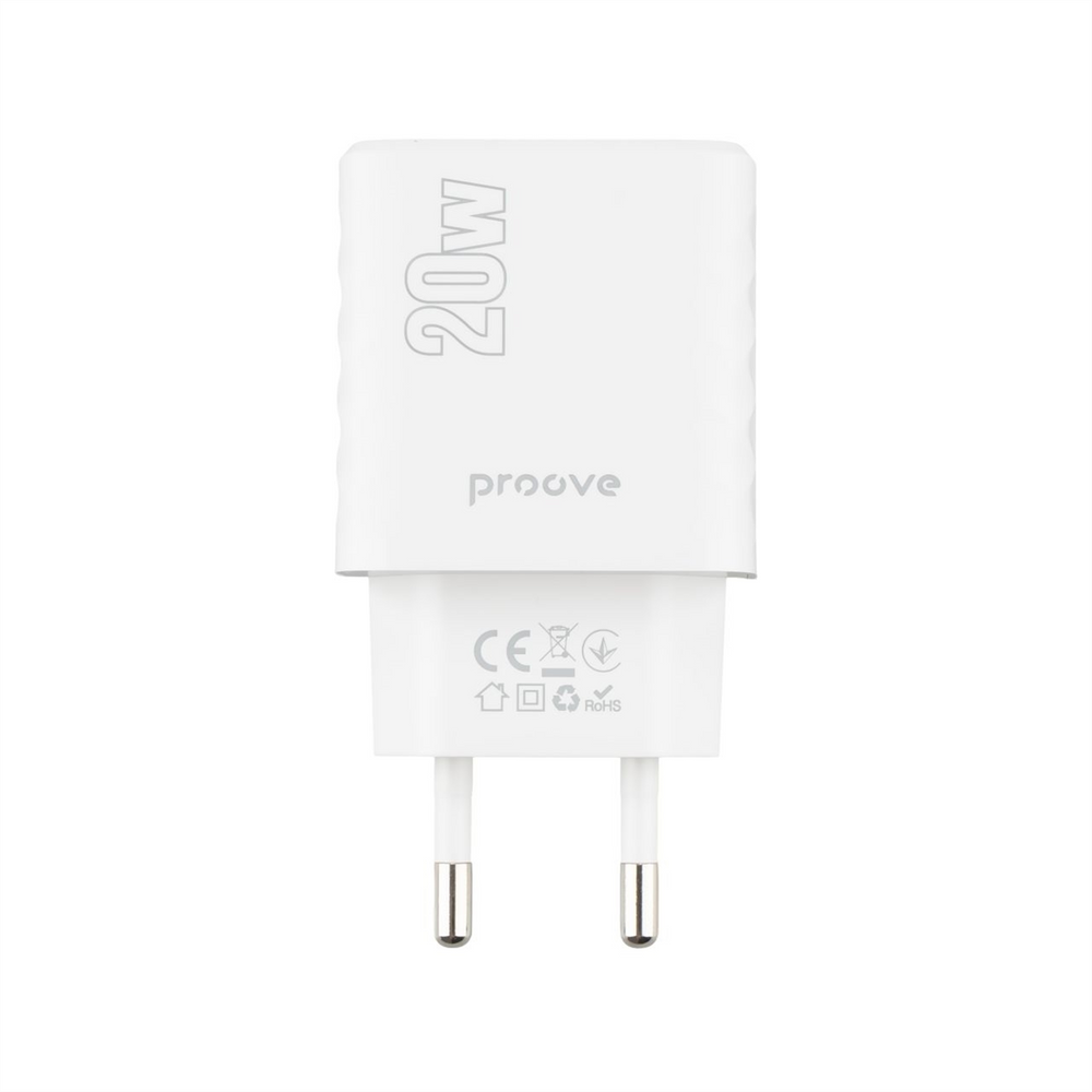 Зарядний пристрій Proove Speed Surge Gan 20W (1USB-C + 1USB) Білий (White) 127660 фото