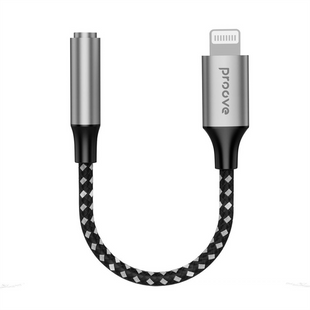 Перехідник Proove SoundMesh Lightning + 3.5mm 0.12м Сірий (Grey) 195095 фото