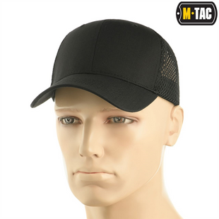 Бейсболка M-Tac з сіткою Flex ріп-стоп S/M (40569002-56) Чорна (Black) 217487 фото