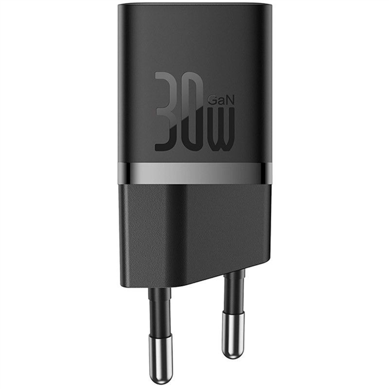 Зарядний пристрій Baseus GaN5 Fast Charger (mini) 30W (1USB-C) + кабель Type-C to Type-C Чорний (Black) 166336 фото