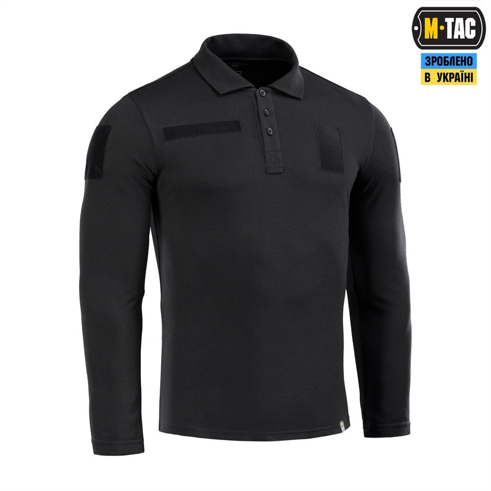 Поло M-Tac тактичне довге рукав 65/35 2XL Чорне (Black) 220385 фото