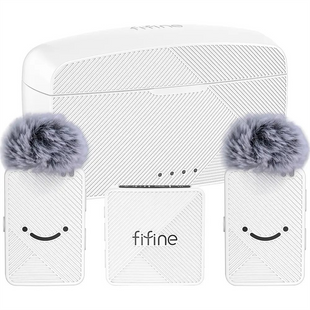 Мікрофон петличний бездротовий Fifine M9W Білий (White) 215654 фото