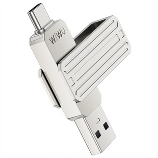 USB Флеш 32Gb WIWU Wi-FD001 3in1 (USB-A/C/L) USB 3.0 Срібна (Silver) 193327 фото