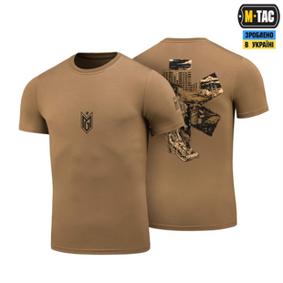 Футболка M-Tac бойового медика 3 ОШБр Коричнева (Coyote Brown) (S) 235195 фото