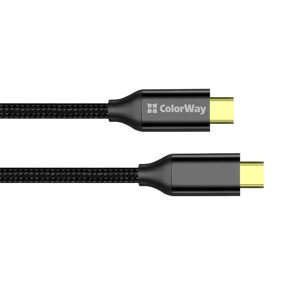 USB кабель ColorWay USB Type-C + USB Type-C 5.0А 1м Чорний (Black) 169108 фото