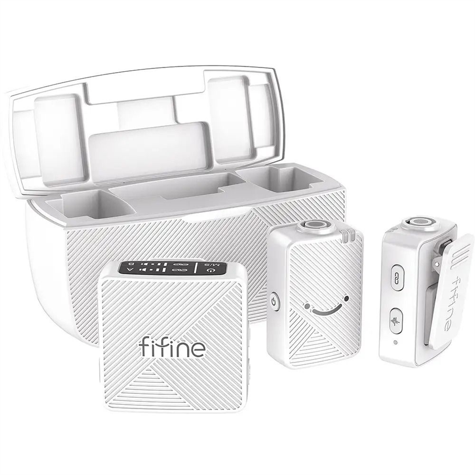 Мікрофон петличний бездротовий Fifine M9W Білий (White) 215654 фото