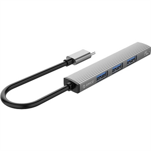 Type-C хаб Orico AH-13-GY-BP USB Type-C 4-в-1 (CA913534) Сірий (Grey) 189670 фото