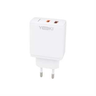 Зарядний пристрій Yoki Led Series YK-33PD+QC 33W (1USB-C + 1USB) Білий (White) 146707 фото