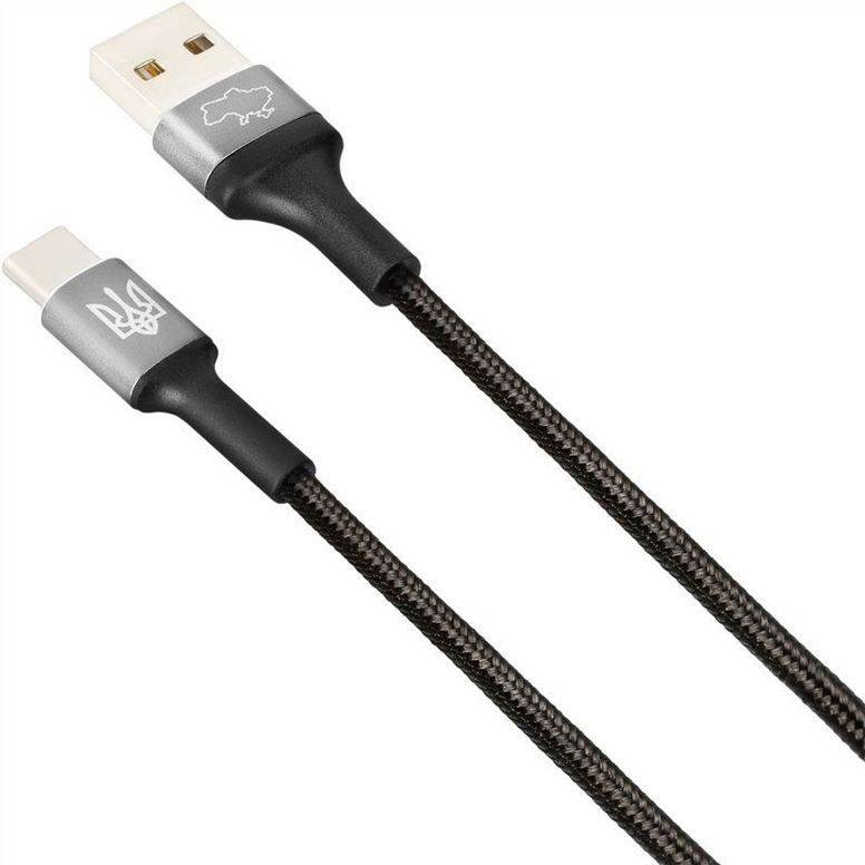 USB кабель Gelius Strong Ukraine GP-UCN002C 1.2м Type-C Чорний (Black) 111941 фото