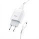 Зарядний пристрій Hoco C72A Glorious (1USB, 2.1А) (6931474713001) + кабель MicroUSB Білий (White) 165841 фото 1