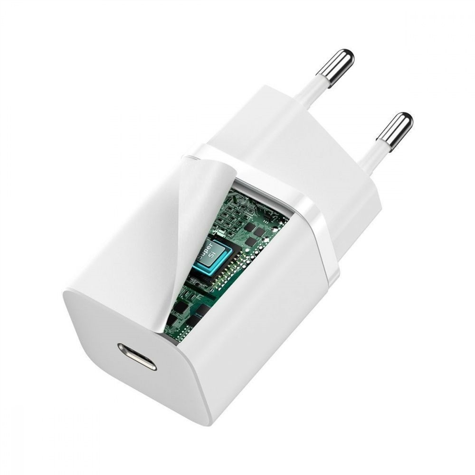 Зарядний пристрій Baseus Super Silicone PD30W 1 Type-C Білий (White) 166102 фото
