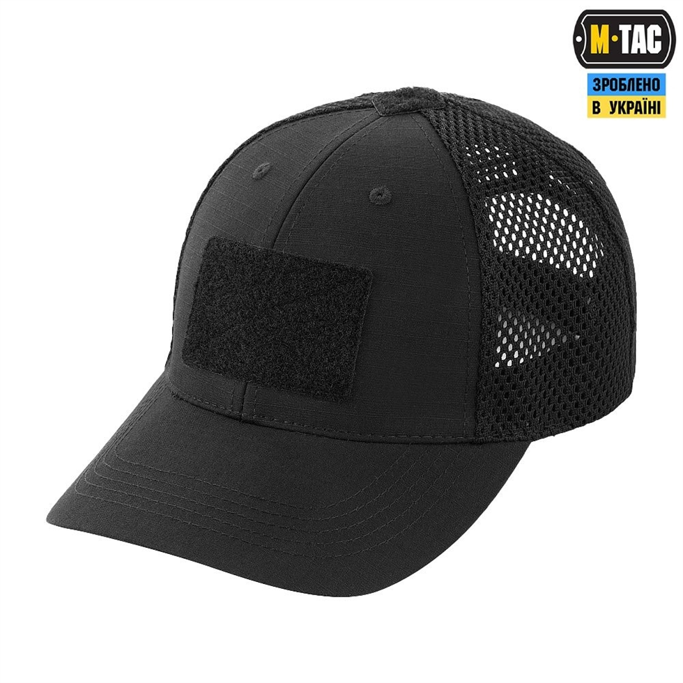 Бейсболка M-Tac тактична з сіткою Elite Flex Black (XS) 227388 фото