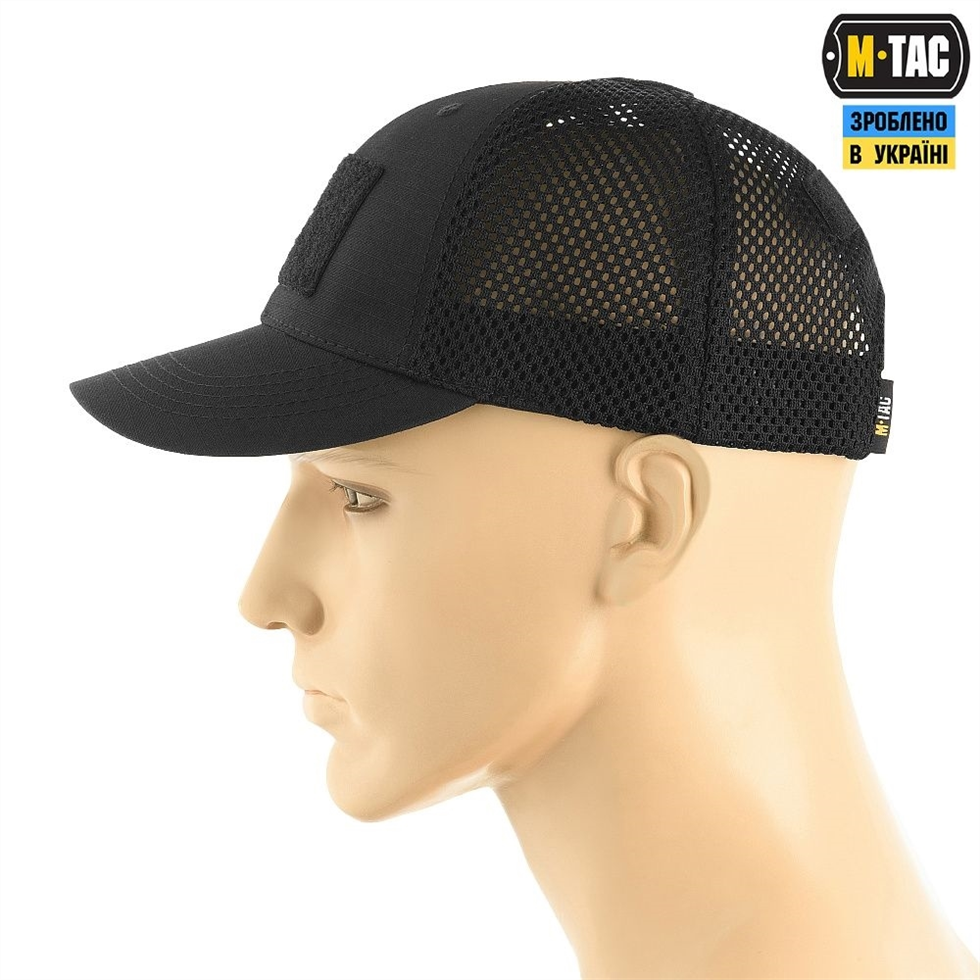 Бейсболка M-Tac тактична з сіткою Elite Flex Black (XS) 227388 фото
