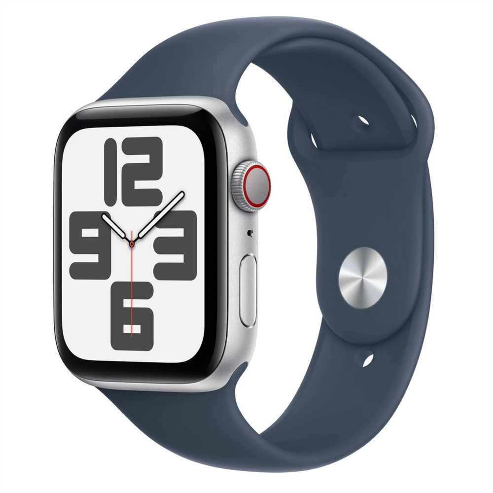 Смарт-годинник Apple Watch SE 2 GPS + Cellular 44mm Silver Aluminum Case with Storm Blue Sport Band - M/L (MRHH3) 195842 фото