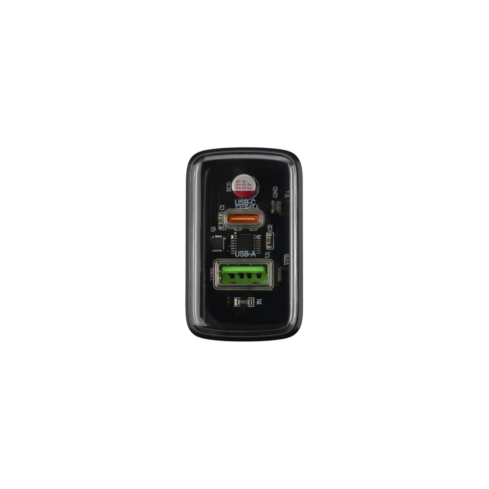 Зарядний пристрій Hoco CS42A (1USB+1USB-C) PD 30W+ кабель Type-C to Type-C Чорна (Black) 131432 фото